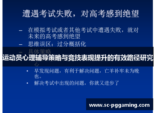 运动员心理辅导策略与竞技表现提升的有效路径研究