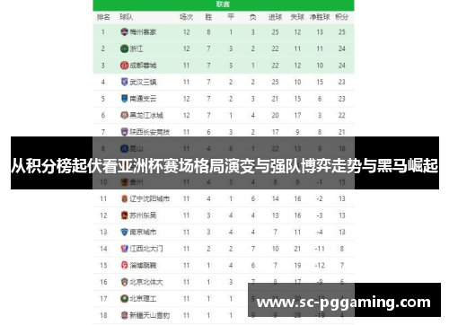 从积分榜起伏看亚洲杯赛场格局演变与强队博弈走势与黑马崛起